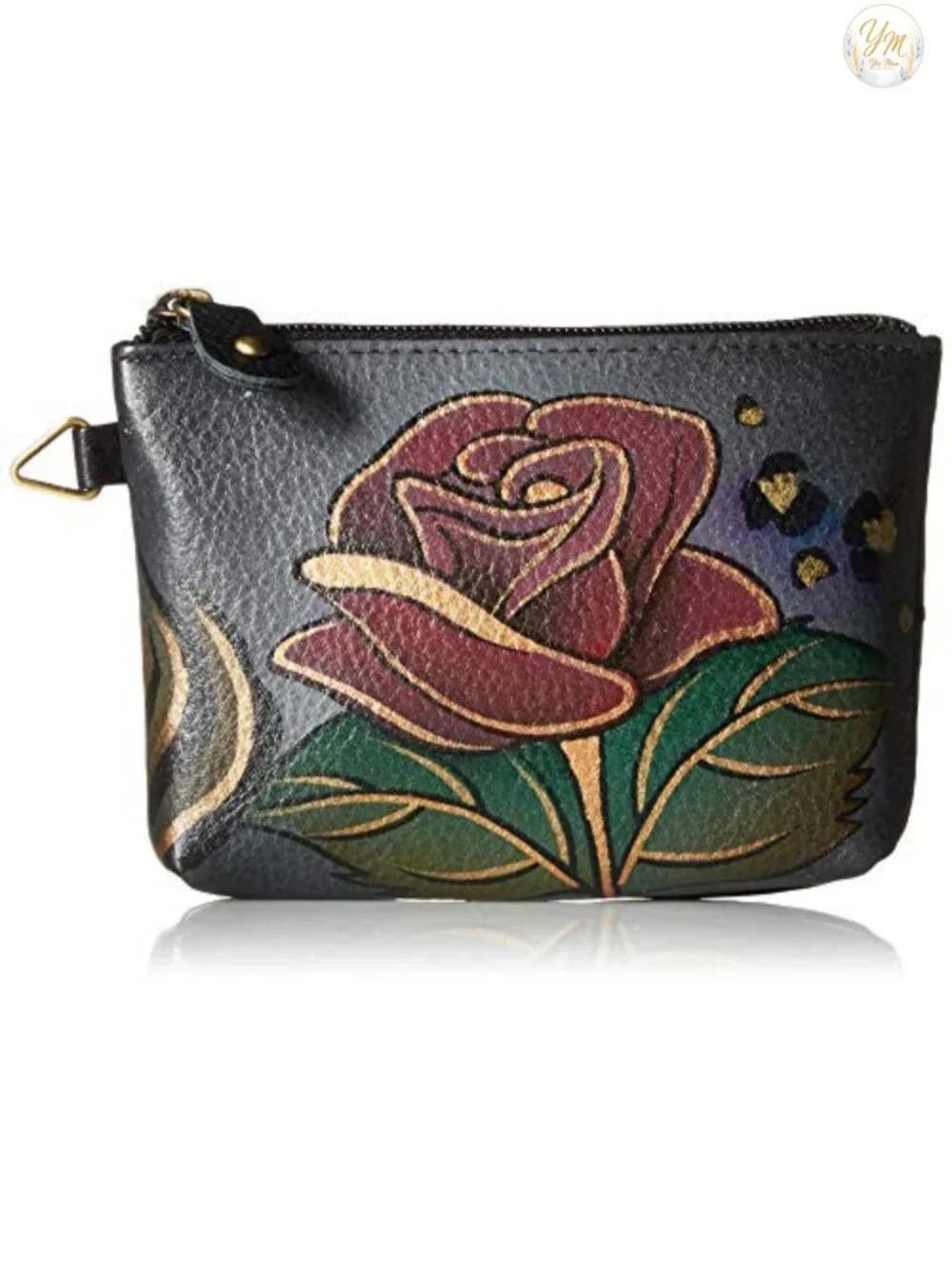 Hand Painted Leather Coin Pouch Purse